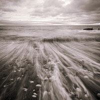 Buy canvas prints of Chemical Beach Pebbles Monochrome by Darren Johnson