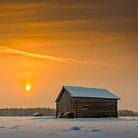 Buy canvas prints of Cold Winter Sunrise by Jukka Heinovirta