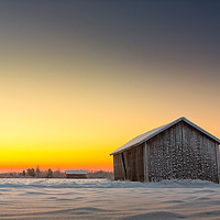 Buy canvas prints of Sunrise On A Cold Morning by Jukka Heinovirta
