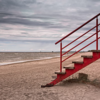 Buy canvas prints of Stairs On The Beach by Jukka Heinovirta