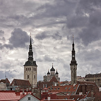 Buy canvas prints of Cathedral Behind The Old Houses by Jukka Heinovirta