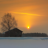Buy canvas prints of Orange Sunrise Sky by Jukka Heinovirta