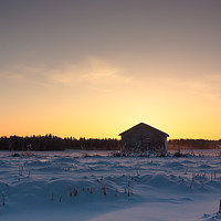 Buy canvas prints of Setting Sun Over The Fields by Jukka Heinovirta