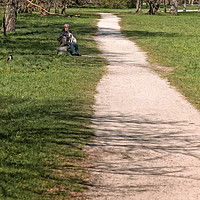Buy canvas prints of Long Path In The Park by Jukka Heinovirta