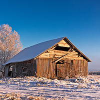 Buy canvas prints of Cold Morning On The Winter Fields by Jukka Heinovirta