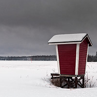Buy canvas prints of Milk Shelter On The Snowy Fields by Jukka Heinovirta