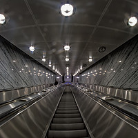 Buy canvas prints of Airport Escalator Going Down by Jukka Heinovirta