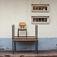 Buy canvas prints of Two Chairs And Two Tables by Jukka Heinovirta