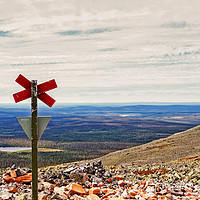 Buy canvas prints of Cross On Top Of The Mountain by Jukka Heinovirta