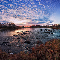 Buy canvas prints of Sunset By The River Bend by Jukka Heinovirta