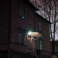 Buy canvas prints of Night Light Over The Stairs by Jukka Heinovirta