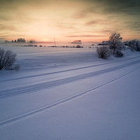 Buy canvas prints of Sunset Over The Snowy River by Jukka Heinovirta