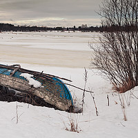 Buy canvas prints of Old Fishing Boat By The Beach by Jukka Heinovirta
