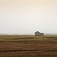 Buy canvas prints of Mist Over The Empty Fields by Jukka Heinovirta