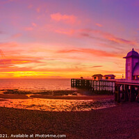Buy canvas prints of Dramatic Sky and Penarth Pier Sunrise Panorama by Samuel Sequeira