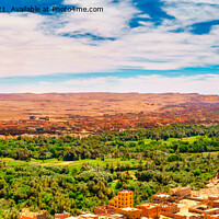 Buy canvas prints of Panorama of the Tinghir Oasis, Morocco by Samuel Sequeira