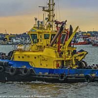 Buy canvas prints of Tugboat sailing at river by Daniel Ferreira-Leite