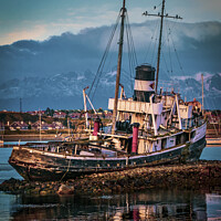 Buy canvas prints of Tugboat at port, ushuaia, argentina by Daniel Ferreira-Leite