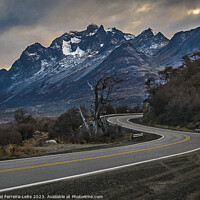 Buy canvas prints of Highway crossing moutains landscape, tierra del fuego, argentina by Daniel Ferreira-Leite
