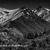 Andes Mountains Black and White Landscape