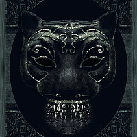 Buy canvas prints of Creepy Mask Portrait with Ornate Borders by Daniel Ferreira-Leite
