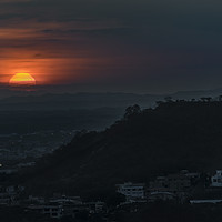 Buy canvas prints of Guayaquil Aerial Landscape Sunset Scene by Daniel Ferreira-Leite