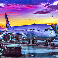 Buy canvas prints of Plane Parked at Barajas Airport, Madrid, Spain by Daniel Ferreira-Leite