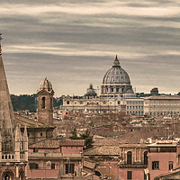 Buy canvas prints of Rome Aerial View From Pincio Viewpoint by Daniel Ferreira-Leite
