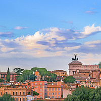 Buy canvas prints of Aerial View Rome Cityscape by Daniel Ferreira-Leite