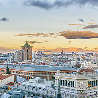 Buy canvas prints of Aerial View Madrid Cityscape by Daniel Ferreira-Leite