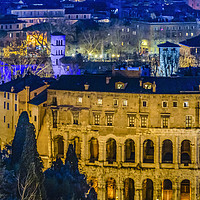 Buy canvas prints of Night Scene Rome Cityscape Aerial View by Daniel Ferreira-Leite