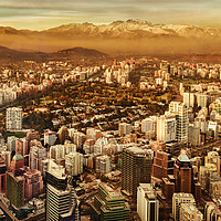 Buy canvas prints of Santiago de Chile Aerial View from San Cristobal H by Daniel Ferreira-Leite