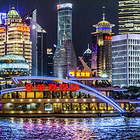 Buy canvas prints of Pudong District Night Scene, Shanghai, China by Daniel Ferreira-Leite