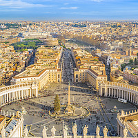 Buy canvas prints of Rome Aerial View from Saint Peter Basilica Viewpoi by Daniel Ferreira-Leite