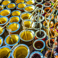Buy canvas prints of Mate Cups on Sale at Fair Street, Montevideo, Urug by Daniel Ferreira-Leite