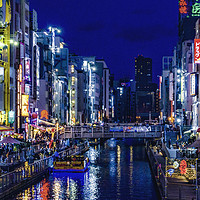 Buy canvas prints of Dotonbori Night Scene, Osaka, Japan by Daniel Ferreira-Leite