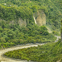 Buy canvas prints of Pastaza River and Leafy Mountains in Banos Ecuador by Daniel Ferreira-Leite