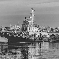 Buy canvas prints of Commercial Boat at Montevideo Port by Daniel Ferreira-Leite