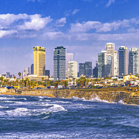 Buy canvas prints of Coastal Aerial Tel Aviv Cityscape, Israel by Daniel Ferreira-Leite