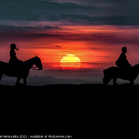 Buy canvas prints of Couple Riding Horses at Nature by Daniel Ferreira-Leite