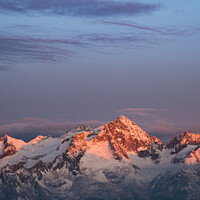 Buy canvas prints of Sunrise in the Alps by John Hughes