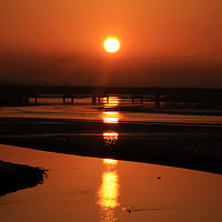 Buy canvas prints of Loughor Estuary Sunset, South Wales by Steven Summers