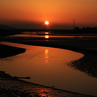 Buy canvas prints of Loughor Estuary Sunset, South Wales by Steven Summers