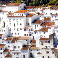 Buy canvas prints of Traditional white hillside houses in Casares, Mala by Raymond Davis