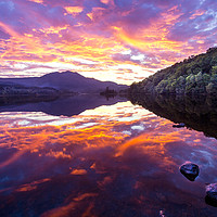 Buy canvas prints of Loch Achray Sunset by Stewart Mcquillian