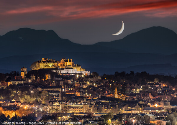 Stirling Castle Moonscape Picture Board by Craig Doogan