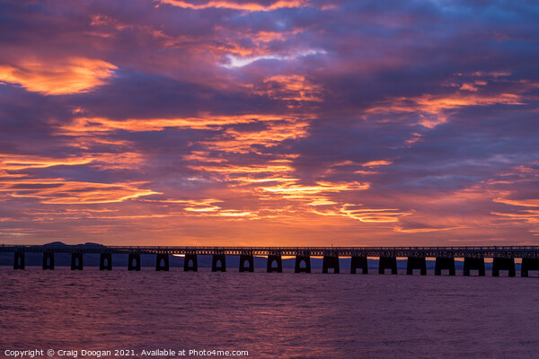 Tay Bridge Sunset Dundee Picture Board by Craig Doogan