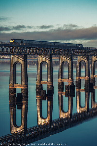 Train Crossing the Tay Rail Bridge in Dundee Picture Board by Craig Doogan