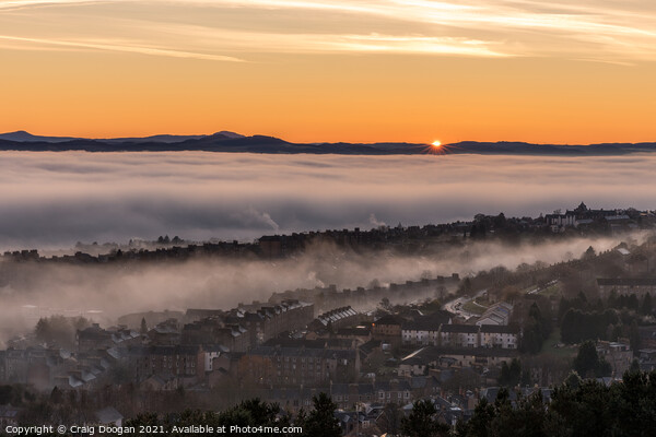 Fog Over Dundee City & Tay Picture Board by Craig Doogan