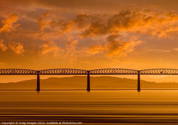 Dundee Tay Rail Bridge Sunset Picture Board by Craig Doogan